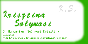 krisztina solymosi business card